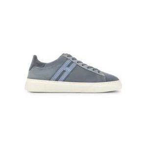 Hogan Blauwgrijze Sneakers met Witte Rubberen Zool , Gray , Heren , Maat: 39 1/2 EU