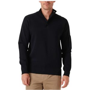 Genti, Heren, Truien, Blauw, Maat: S Wol,