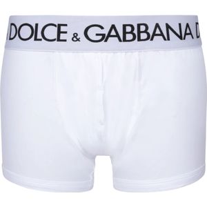 Dolce & Gabbana - Ondergoed - Boxershorts - Wit - Katoen - Met Contrasterend Logo