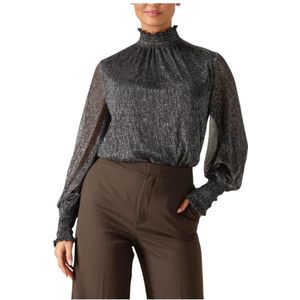 MOS Mosh, Dames, Blouses & Shirts, Grijs, Maat: XS Poliester,