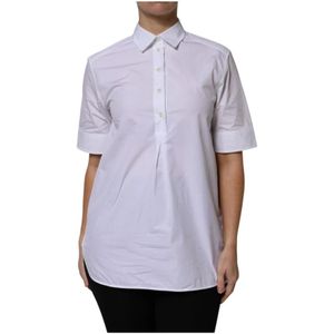 Dolce & Gabbana - Cotton Poplin Shirt Wo - Wit - Polo Top