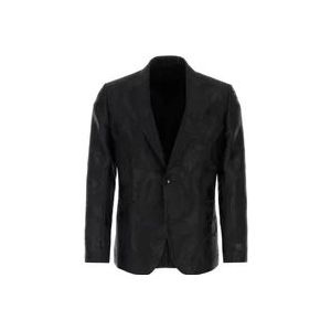 Versace Geborduurde jacquard blazer , Black , Heren , Maat: XL