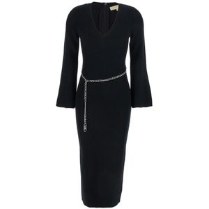 MICHAEL Michael Kors - Jurk - Zwart - 3/4 Lengte - Figuur Omarmend