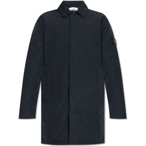 Stone Island, Heren, Mantels, Blauw, Maat: 3XL Poliester,