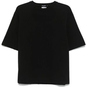 Dsquared2, Heren, Tops, Zwart, Maat: M