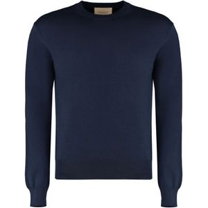 Gucci, Heren, Truien, Blauw, Maat: M Wol,