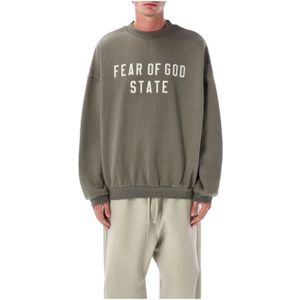 Fear Of God, Heren, Sweatshirts & Hoodies, Groen, Maat: XS Fleece,