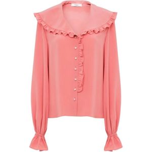 Chloé, Dames, Blouses & Shirts, Oranje, Maat: S
