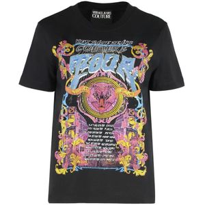 Versace Jeans Couture, Dames, Tops, Zwart, Maat: S Katoen,