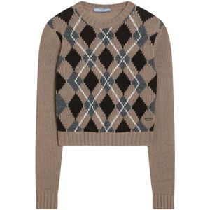 Prada, Dames, Truien, Bruin, Maat: M