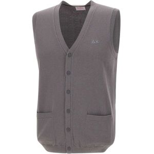 Sun68, Heren, Truien, Grijs, Maat: S Katoen,