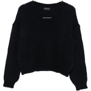 Roberto Collina, Dames, Truien, Zwart, Maat: XS