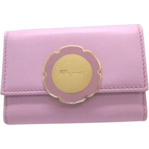 Salvatore Ferragamo Pre-owned, Dames, Pre-owned, Roze, Maat: ONE Size Leer,