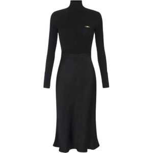 Elisabetta Franchi, Dames, Jurken, Zwart, Maat: M