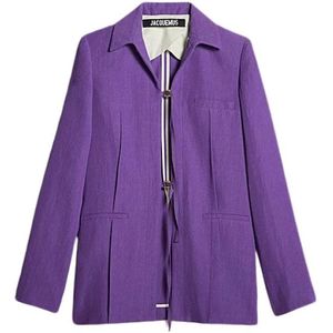 Jacquemus Lange Vest met Bandjes , Purple , Dames , Maat: XS