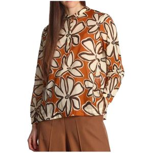 Niu, Dames, Blouses & Shirts, Oranje, Maat: M Katoen,