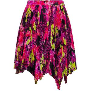 Versace - Geplooide All-over Logo Orchid Print Midi Rok - Veelkleurig - Polyester