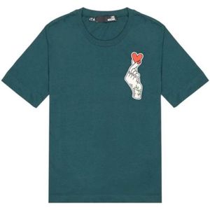 Love Moschino, Dames, Tops, Groen, Maat: 2XS Katoen,