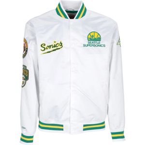 Mitchell & Ness, Heren, Jassen, Wit, Maat: S Satijn,