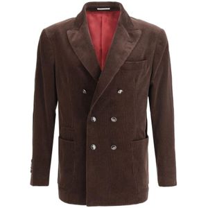 Brunello Cucinelli, Heren, Jassen, Bruin, Maat: L Katoen,