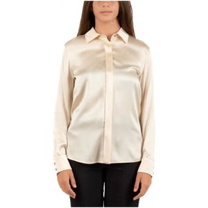 Max Mara Studio, Dames, Blouses & Shirts, Beige, Maat: 2XS Katoen,