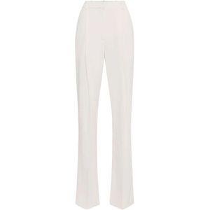 Elisabetta Franchi, Dames, Broeken, Beige, Maat: XL Satijn,