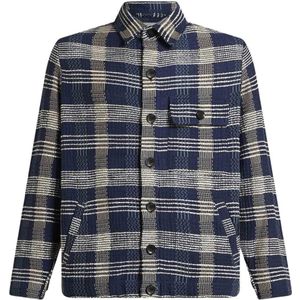 Etro, Heren, Jassen, Blauw, Maat: L Katoen,