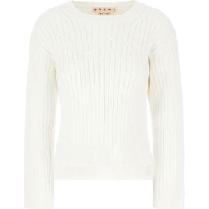 Marni, Dames, Truien, Wit, Maat: M Katoen,