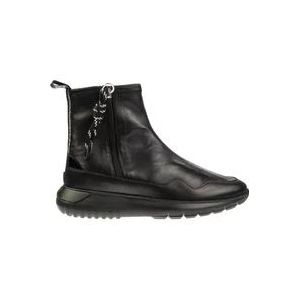 Hogan Interactive 3 Schoenen - Leren Sneaker Boot , Black , Dames , Maat: 37 1/2 EU
