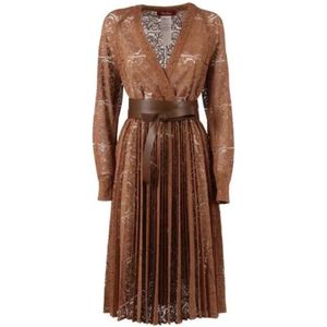 Max Mara Studio, Dames, Jurken, Bruin, Maat: 2XS Poliester,