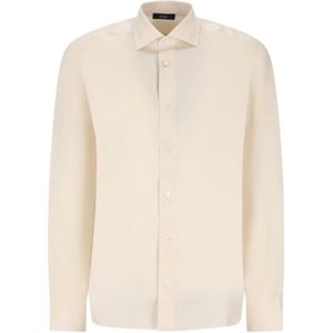 Herno, Heren, Overhemden, Beige, Maat: M