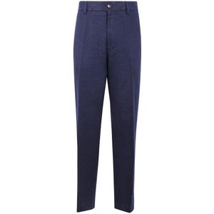 Michael Kors, Heren, Broeken, Blauw, Maat: W36 L32 Linnen,