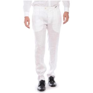 Daniele Alessandrini, Heren, Broeken, Wit, Maat: 2XL Linnen,