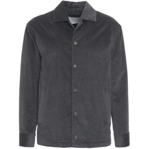 Paolo Pecora, Heren, Jassen, Grijs, Maat: M Corduroy,