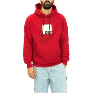 Dsquared2, Heren, Sweatshirts & Hoodies, Rood, Maat: XS Katoen,