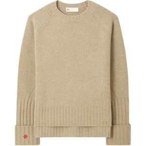 Tory Burch, Dames, Truien, Beige, Maat: M Wol,