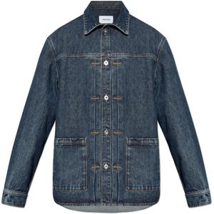 Ferragamo, Heren, Jassen, Blauw, Maat: L Denim,