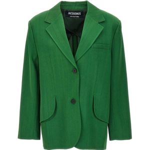 Jacquemus, Dames, Jassen, Groen, Maat: 2XS Linnen,