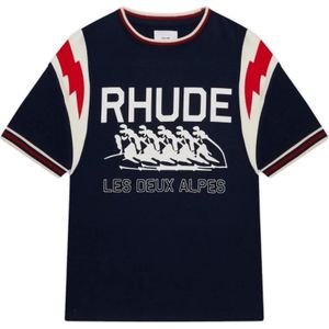 Rhude, Heren, Tops, Blauw, Maat: XS