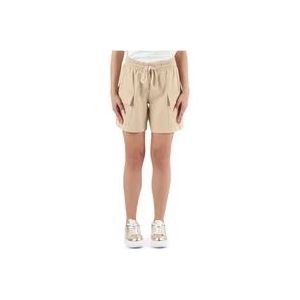 Twinset Sportieve katoenen shorts met elastische taille , Beige , Dames , Maat: S