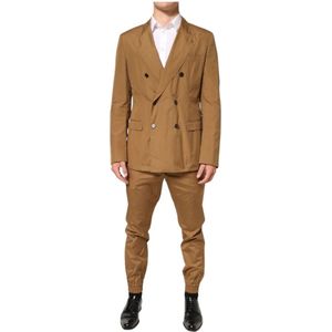 Dolce & Gabbana, Heren, Pakken, Bruin, Maat: XL Katoen,