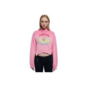 Dsquared2 Camping Out Hoodie met Grafische Print , Pink , Dames , Maat: M