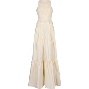 Liu Jo, Dames, Jurken, Beige, Maat: M Katoen,