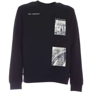 Karl Lagerfeld, Heren, Sweatshirts & Hoodies, Zwart, Maat: 2XL Katoen,