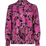 Fabienne Chapot - Roze Bloemen Blouse - Veelkleurig - Mandarijnkraag