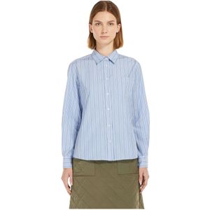 Max Mara, Dames, Blouses & Shirts, Blauw, Maat: S Katoen,