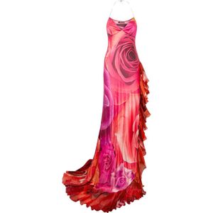 Roberto Cavalli, Dames, Jurken, Roze, Maat: M Zijde,