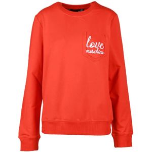 Love Moschino, Dames, Sweatshirts & Hoodies, Rood, Maat: XS Katoen,