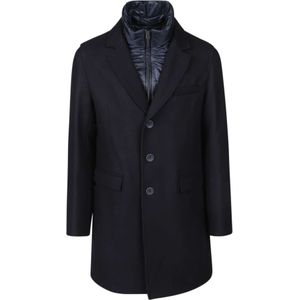 Herno, Heren, Mantels, Blauw, Maat: M Wol,