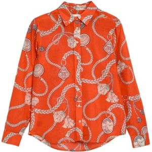 Gant, Dames, Blouses & Shirts, Oranje, Maat: M Katoen,